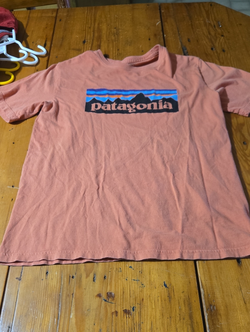 Patagonia Peach Graphic Logo Short Sleeve Tee Sz Xl